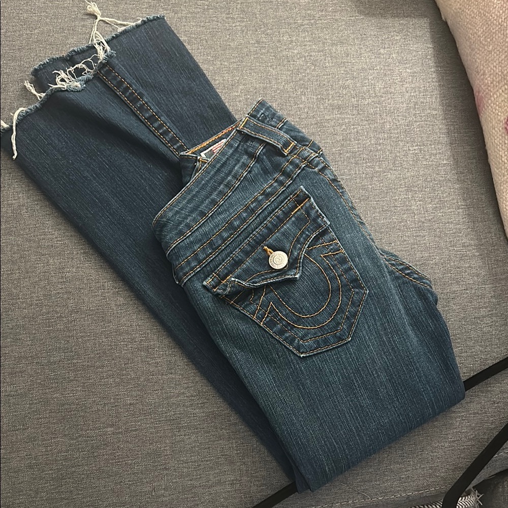 True Religion 26P Blue Boot Cut Jeans, Classic Indigo, Billy Model Jeans